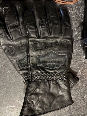 Harley Davidson leather riding gloves men’s large